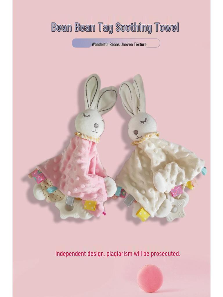 Baby Soothing Tag Blanket - Edible Sleep Aid & Early Education Cartoon Plush Doll