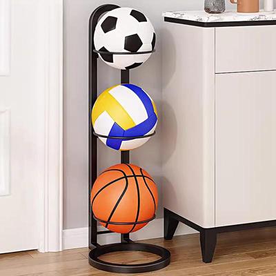 3/4 Layers Basketball Storage Rack Adjustable Sports Ball Display Holder Basketball Portable Compact Design