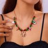 Christmas Adjustable Choker Necklace for Trendy Women with Snowman and Garlands Bowknot Pendant Clavicle Chain