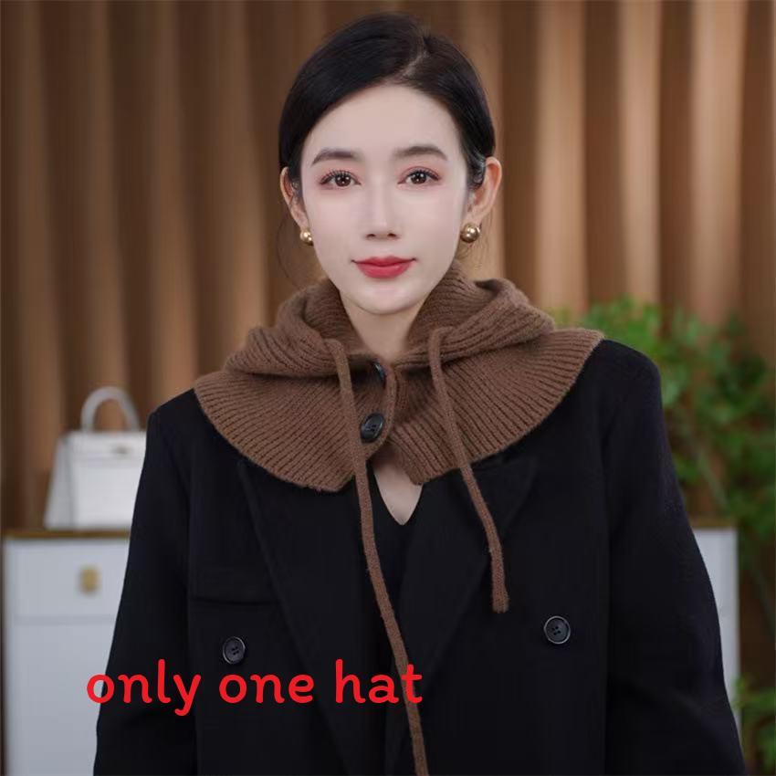 

Casual Warm Knitted Headgear With Attached Scarf And Ear Coverage For Autumn And Winter