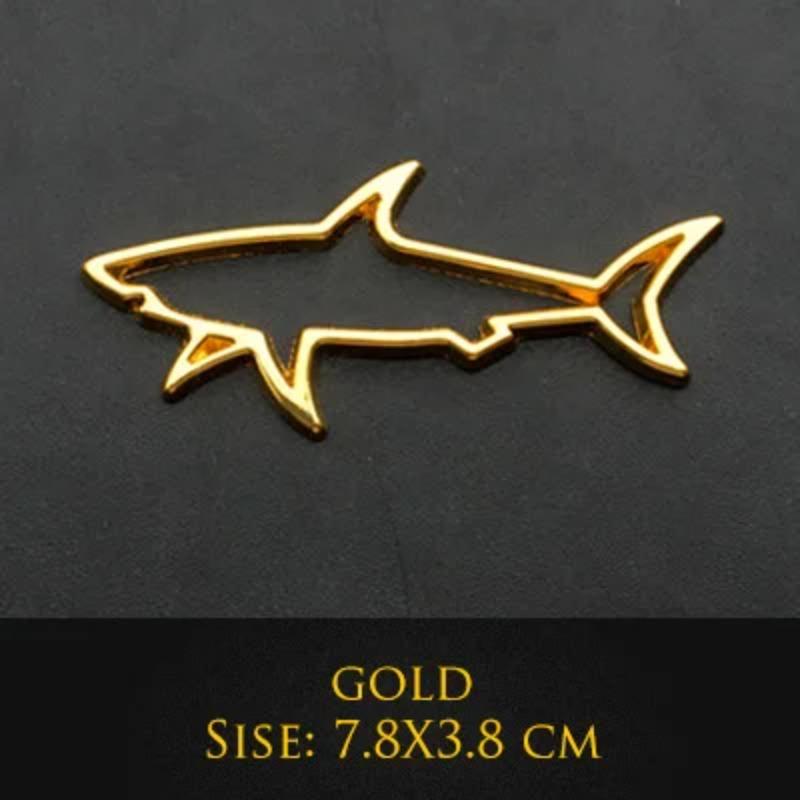 1pc 3D Metal Car Styling Sticker Hollow Fish Shark Emblem Badge Decals Automobiles Motorcycle Computer Fuel Car Accessories
