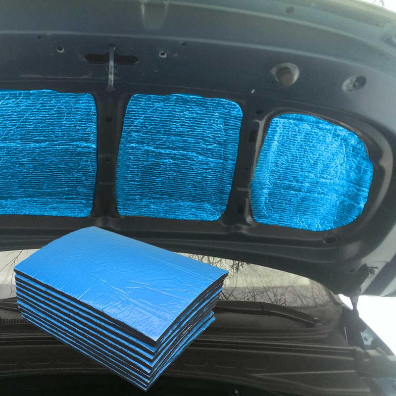 Sound Deadener For Cars 10pcs Hood Insulation Pad Automotive Noise Deadening Mat With Adhesive Backing Heat Sound Deadening