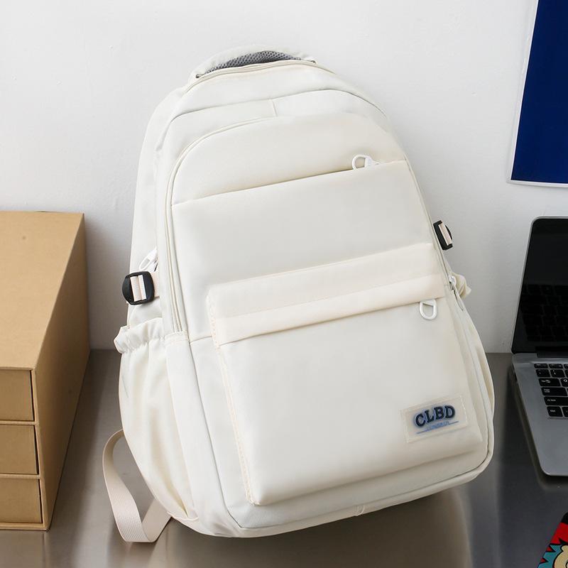 Men's College Students Solid Color Backpack Middle School Students High Capacity Backpack