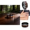 Titanium Steel Wooden Grain Ring With Resin Coating For Men And Women Fashion Jewelry
