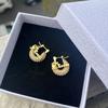 QIUHAN ODM Personalized Ice Out Bling Diamond Earrings 15mm for Kids Custom Name Hoops Earrings