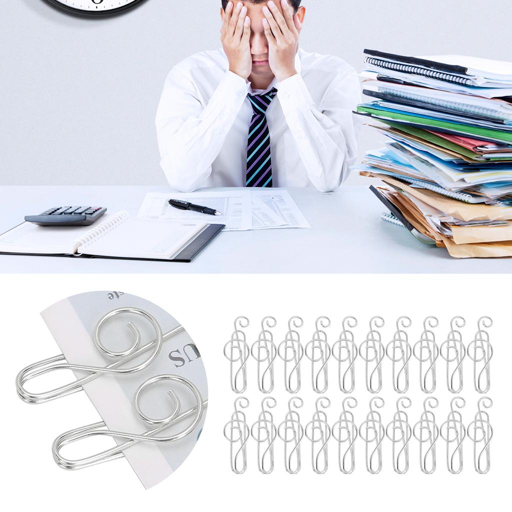 20Pcs Musical Note Paperclip Music Shape Creativity Modeling Metal Craft Supplies