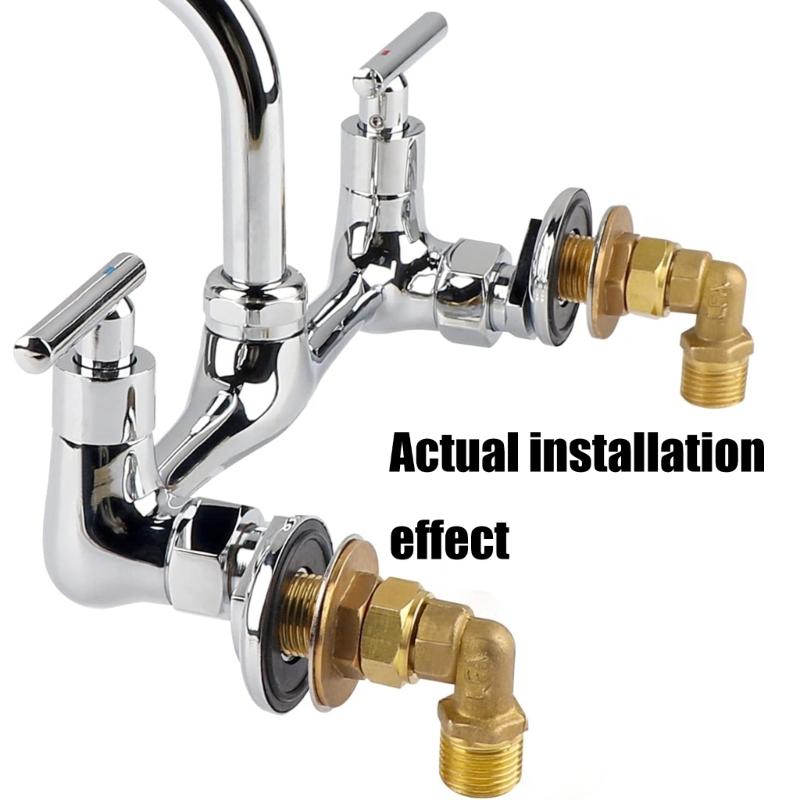 Strong Brass 90° Pipe Elbow 1/2" Adjustable Connection Elbow Fitting Tool for Residential Plumbing & Cooling Systems