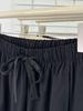 Plus Size Women's Spring Drawstring Elastic Waist Wide-Leg Casual Pants