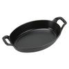 Staub Oval Stackable Gratin Induction Stylish Oven Dish, 24cm, Dish, Compatible, Enamel, Dish, Black, 1302323/40509-393-0 [Used]