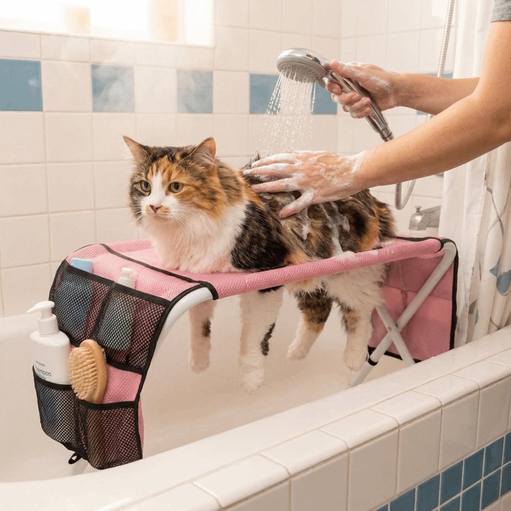Quick-Dry Mesh Pet Grooming Table Non-Slip Dog Grooming Hammock Pet Washing Rack Hair Brushing