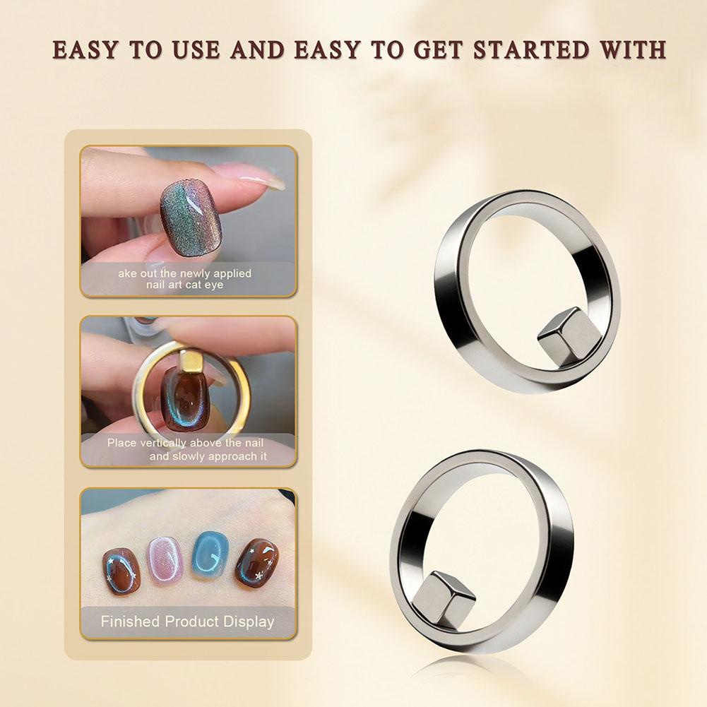 3-Second Manicure Hollow Cat Eye Nail Art Tool - New Strong Ring Magnet for Beginners Nail Magnet