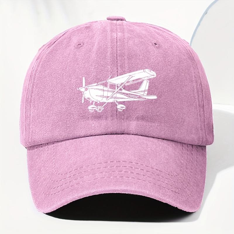 Glider Print Washed Retro Baseball Cap Fashionable Unisex Sun Protection Outdoor Hat Adjustable