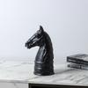 Black Resin Horse Head Sculpture Modern Craft Abstract Animal War Horse Statue Living Room Bookshelf Decoration Craft Ornament