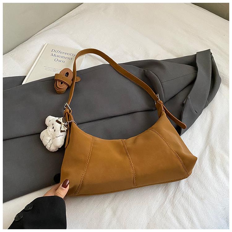 

Простая повседневная сумка-подмышка с темпераментом 2025 зима новая модная универсальная женская сумка для поездок на работу через плечо коричневый