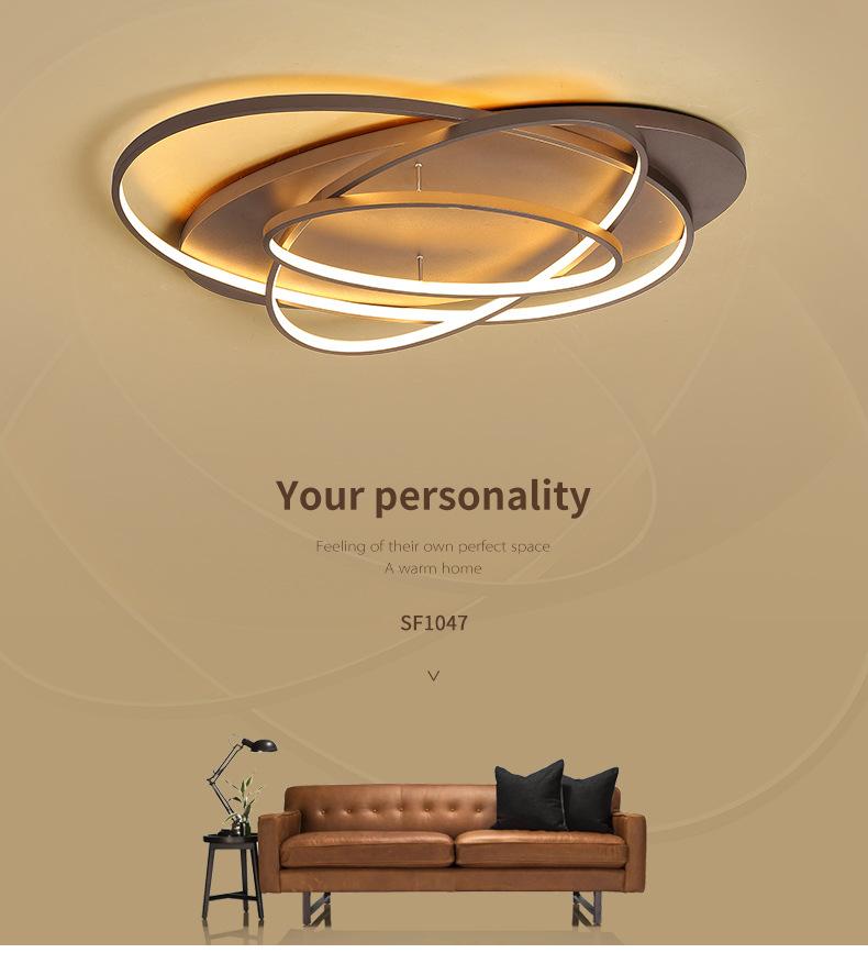 New Creative Rings Modern Led Ceiling Light For Living Room Bedroom 48w/70w/85w Home Indoor Led Ceiling Light Fixture AC90V-260V