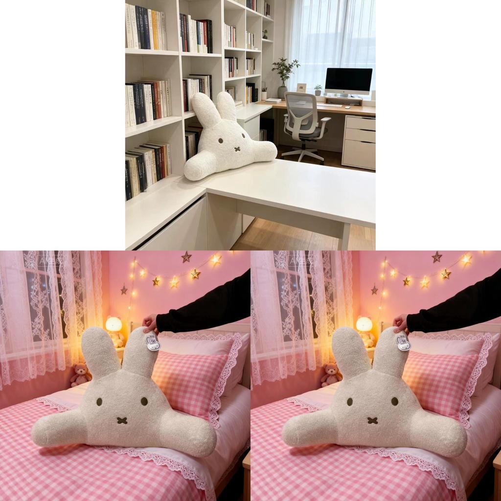 Cuscino Peluche Miffy con Materiale a Pelo Lungo per Decorazione Letto Bambini Regalo