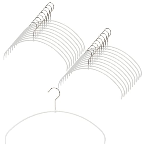 MAWA No-Slip German-Made Hangers, the Thinnest in the Series (0.4cm), Lightweight (40g), Slim Type, Women's Body Hangers, 40PT, Set of 20, White, 10-Y
