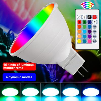 4 Pièces Lampe LED Ampoule à Changement de Couleur avec Télécommande RGB MR16 CRI 82+