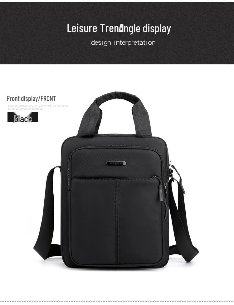 Herren-Einfarbiger Polyester-Crossbody-Rucksack – Große Kapazität, Lässiges Business-Vertikales Design
