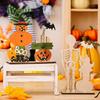 Halloween Wooden Table Sign, Spooky Skeleton Pumpkin Bat Ghost Centerpiece Sign for Home, Shelf, Desk, Mantel, Tabletop, Tiered Tray, Party Decor