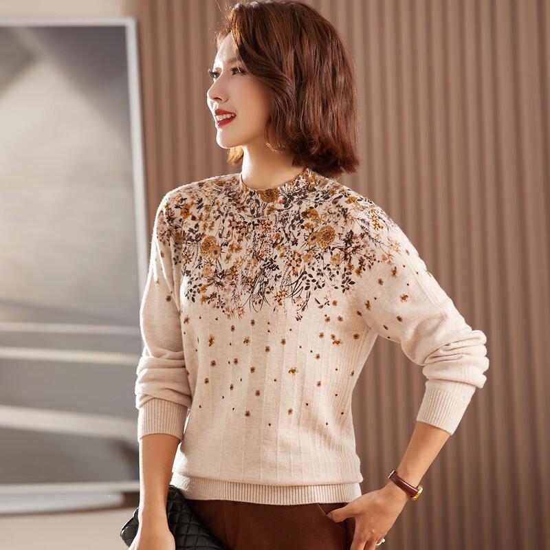 Jianhu Damen-Rollkragenpullover aus 100 % Merinowolle