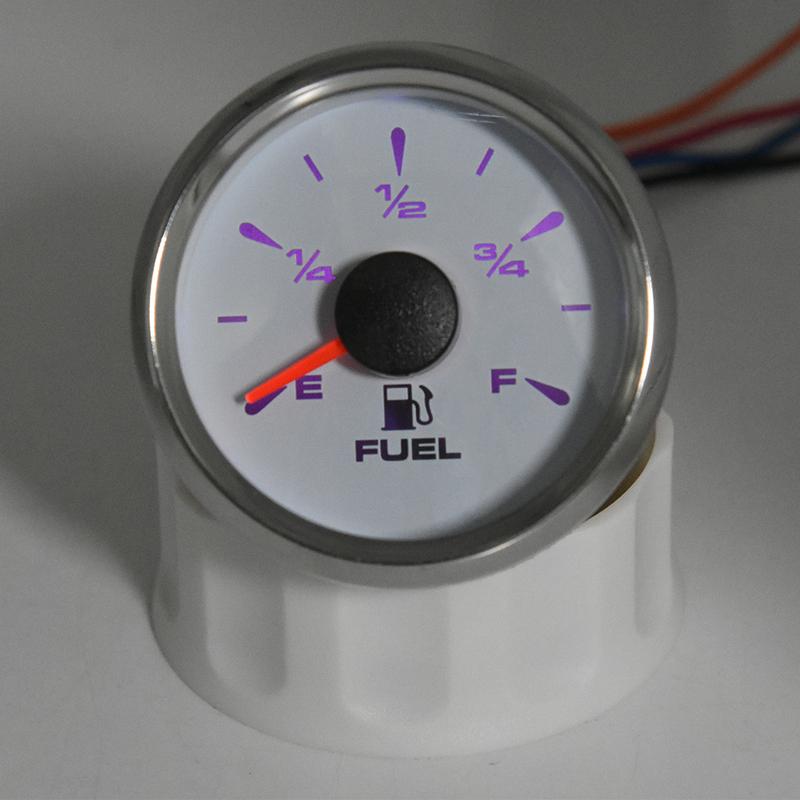 8 Color Backlight 0-190 Ohm Fuel Level Gauge 2" 52mm Oil Tank Meter Pointer 240-33Ohm Fuel Gauge for Auto Car Boat 12V24V Custom