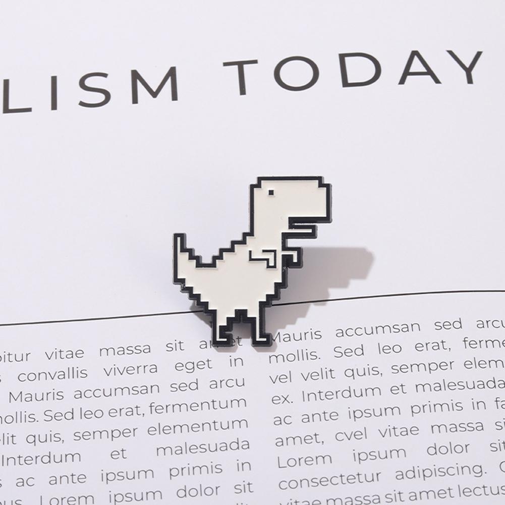 Spilla Creativa Retro Animale Dinosauro Smalto Pixel Geometrico T-rex Spille Lega Distintivo Moda Per Gioielli Regali