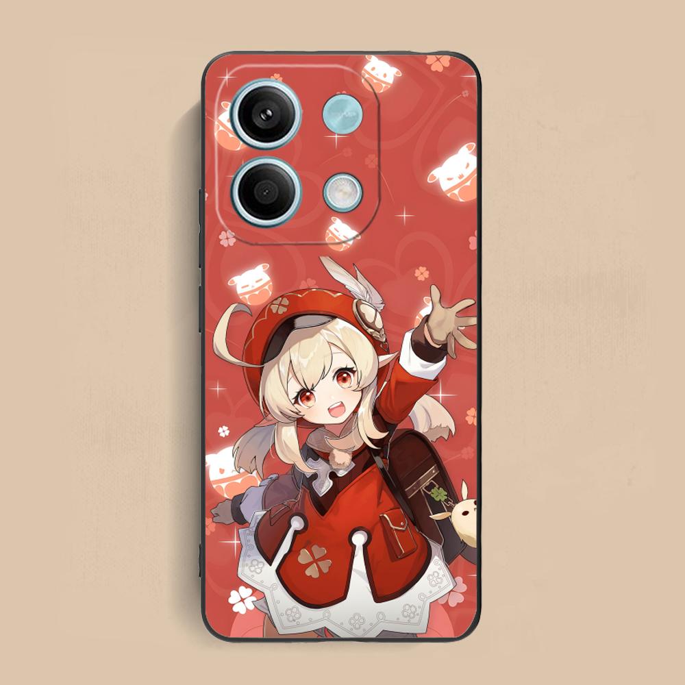 Game GI Klee Mobile Phone Case for Xiaomi Redmi Note 14 13 12 11 S Pro Plus 4G 5G Colorful Printing Cover Pretty Cover Luxury