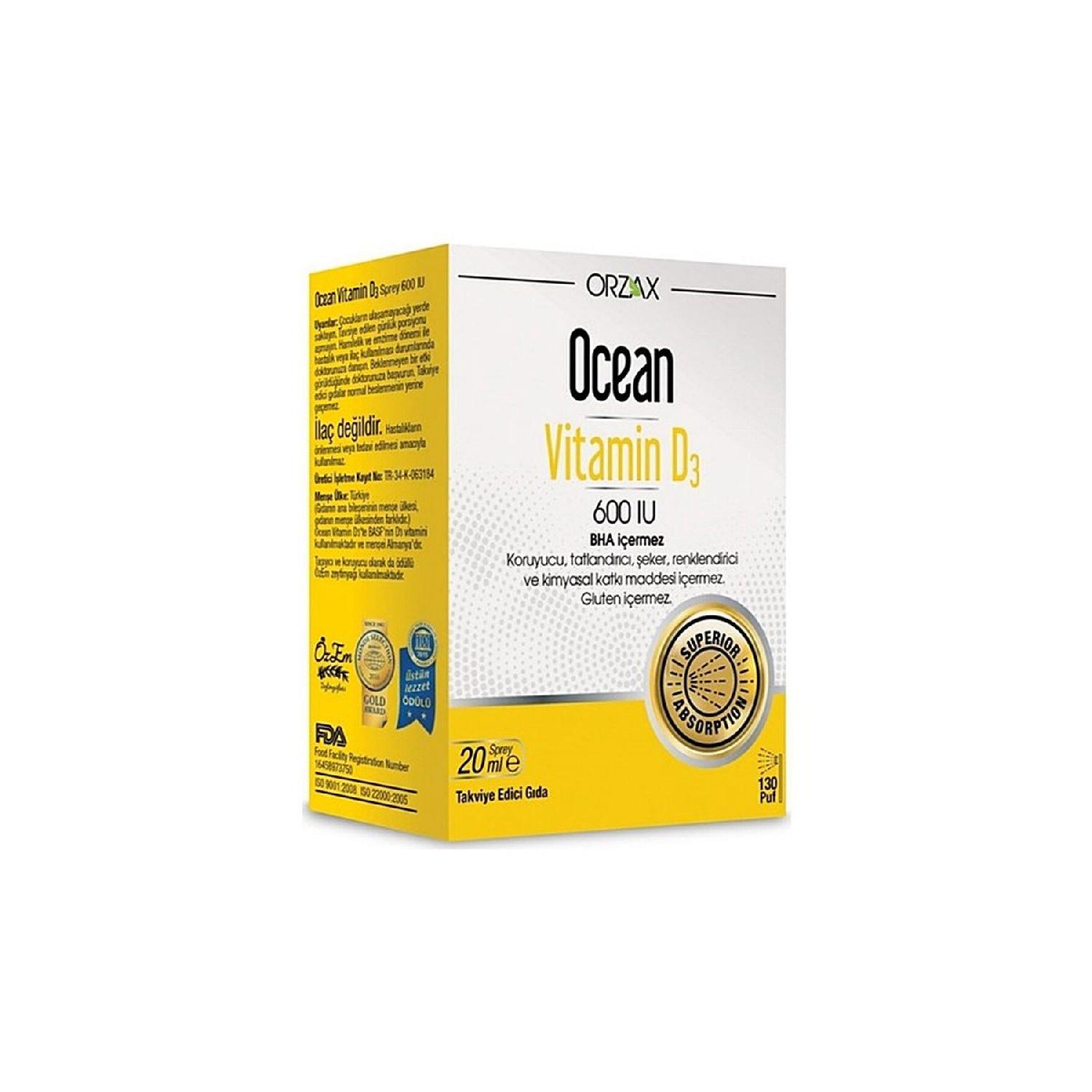 

Ocean Vitamin D3 600 Iu Spray 20 Ml