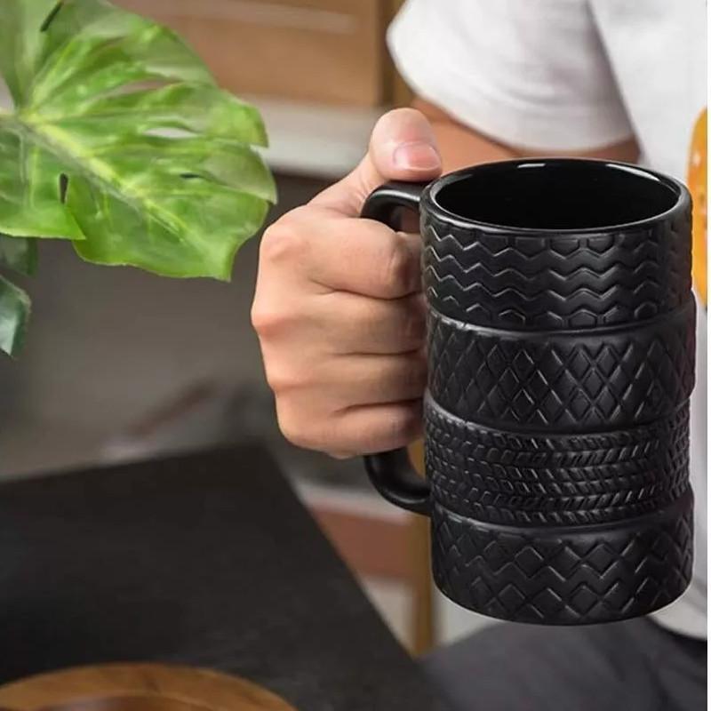 Creative Tire Mug Large Capacity Ceramic Cup Unique European Style Office Mug