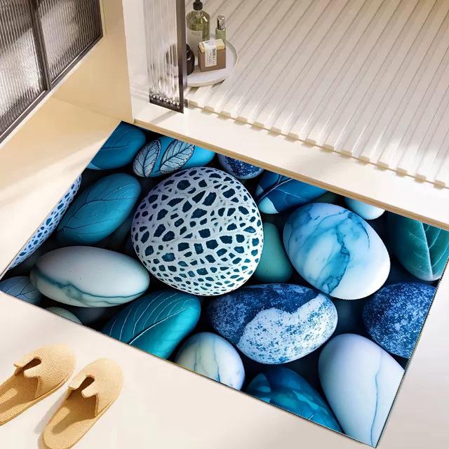 Luxuriöse 3D-Kiesel Diatomeenerde Fußmatte - Schnelltrocknend & Wasserabsorbierend für Eingang & Badezimmer