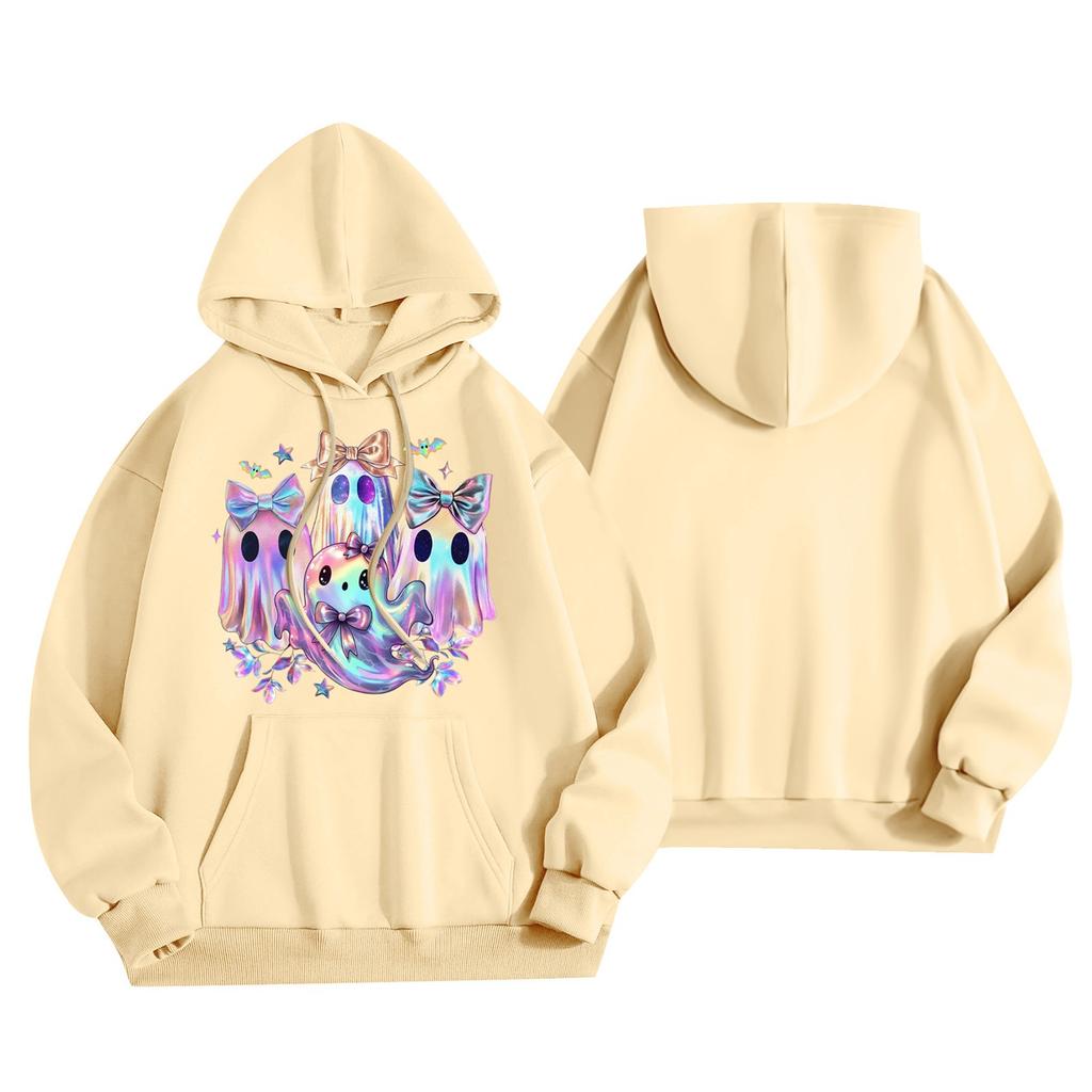 Dammode Lättviktig Långärmad Pullover Med Fickor Baseballtryck Hoodie