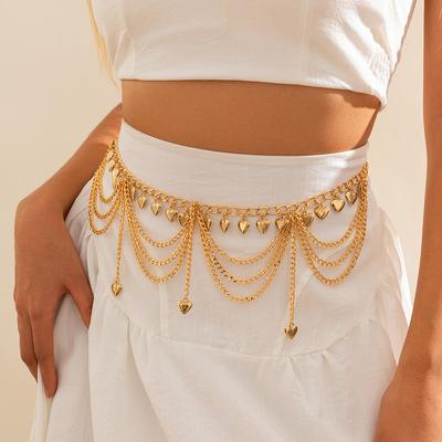 Wind Metal Love Pearl Waist Chain Sexy Star Chain Tassel Butterfly Body Chain