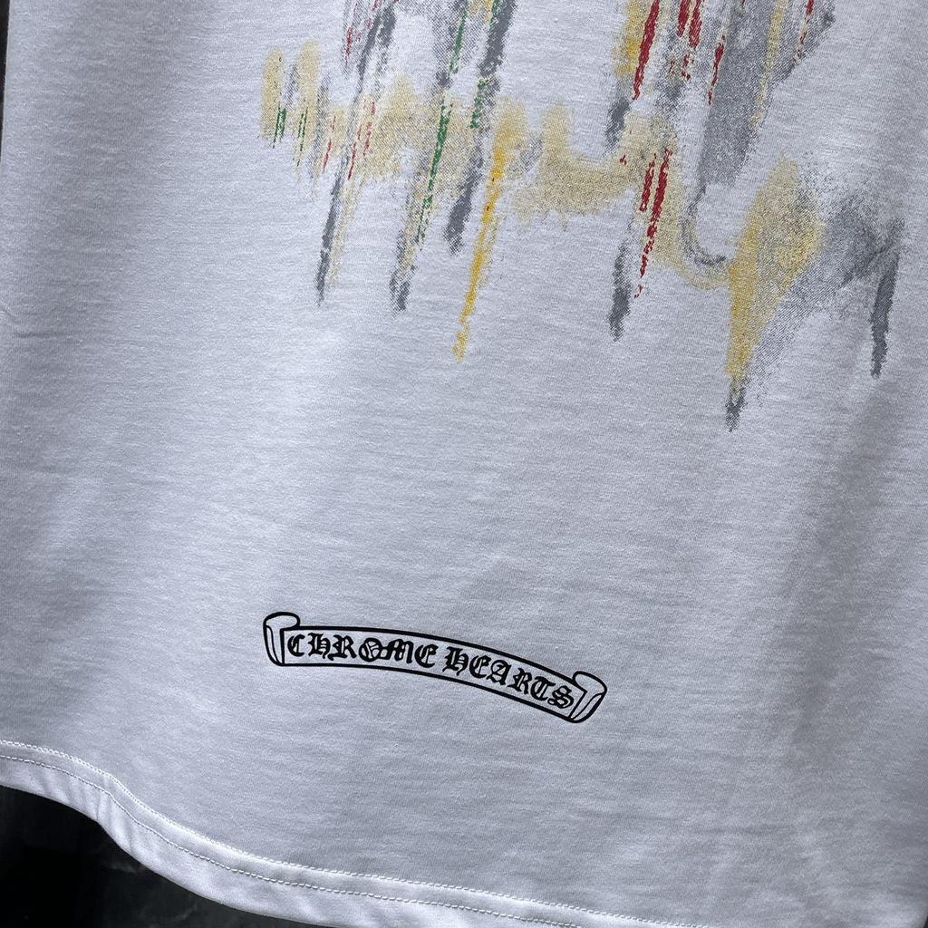 8936 CHROME HEARTS 2026 Summer New High Quality Cotton Round Neck Loose Large Size Men's and Women's T-shirt Couple T-shirt