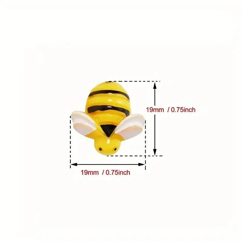 Cartoon Bee Resin Pushpins - 30-Piece Box