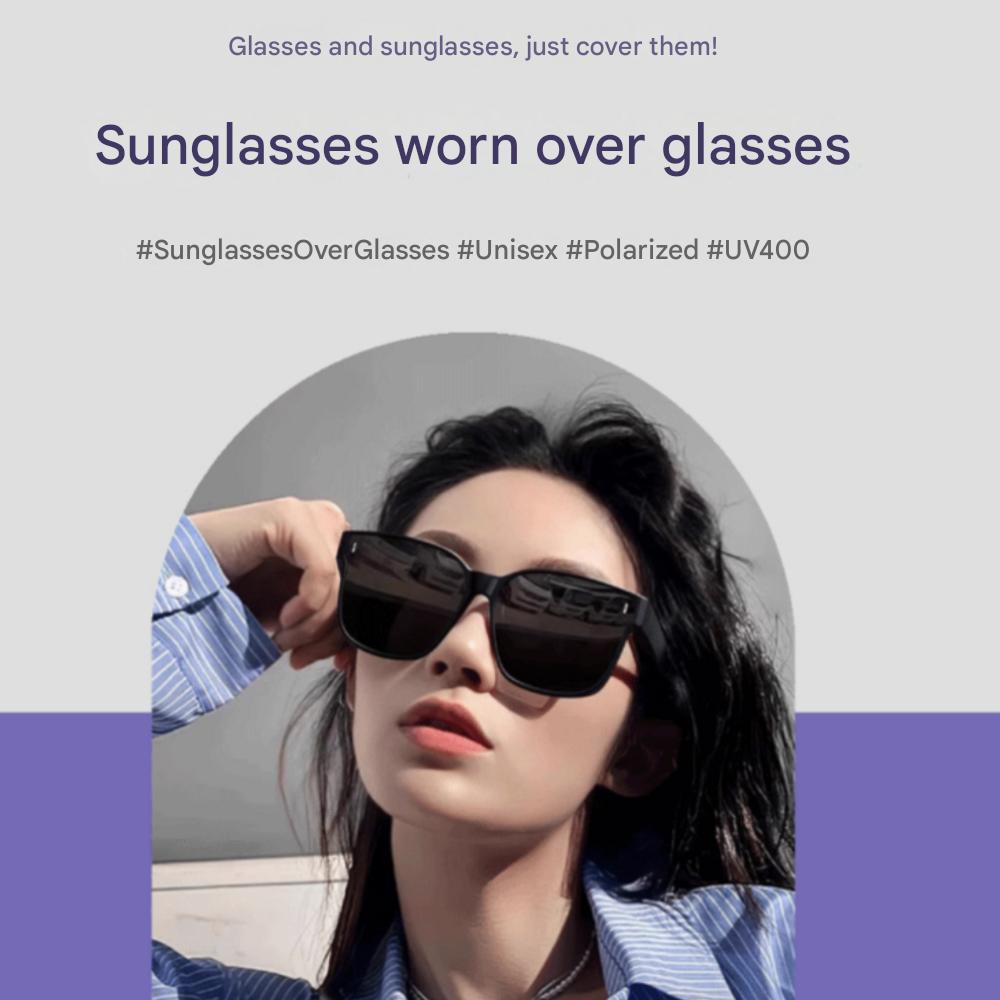 Likedoc unisex UV400 polarized sunglasses to wear over glasses