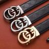 Men's 2024 High-End Genuine Leather Automatic Buckle Belt - Pure Cowhide, Stylish for Business Trousers.