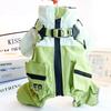 Warm Winter Pet Cotton Coat Small Dogs With 4 Legs Design Dual Pockets Windproof Waterproof Thermal Jacket In Green Blue