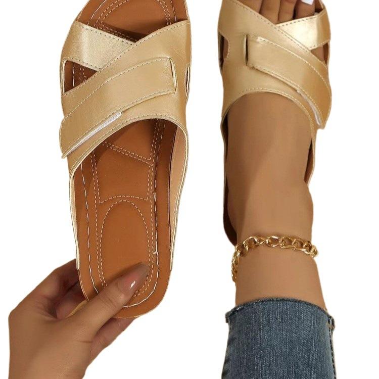 Foreign Trade New Summer Wedge Heel Platform Slippers Large Size Women's Shoes Casual Fashion Heightened Wedge Heel Slippers