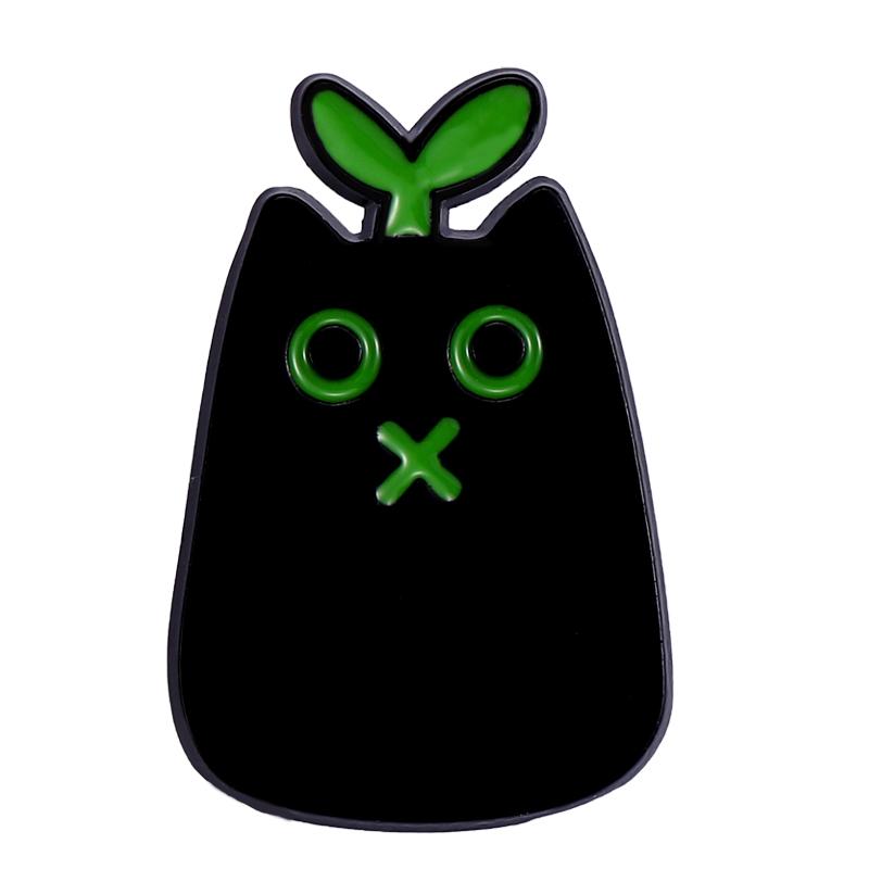 Sprosse Schwarze Katze Emaille Anstecknadeln Benutzerdefiniert Niedliche Tiere Broschen Cartoon Kragenabzeichen Schmuck Geschenk für Kinder