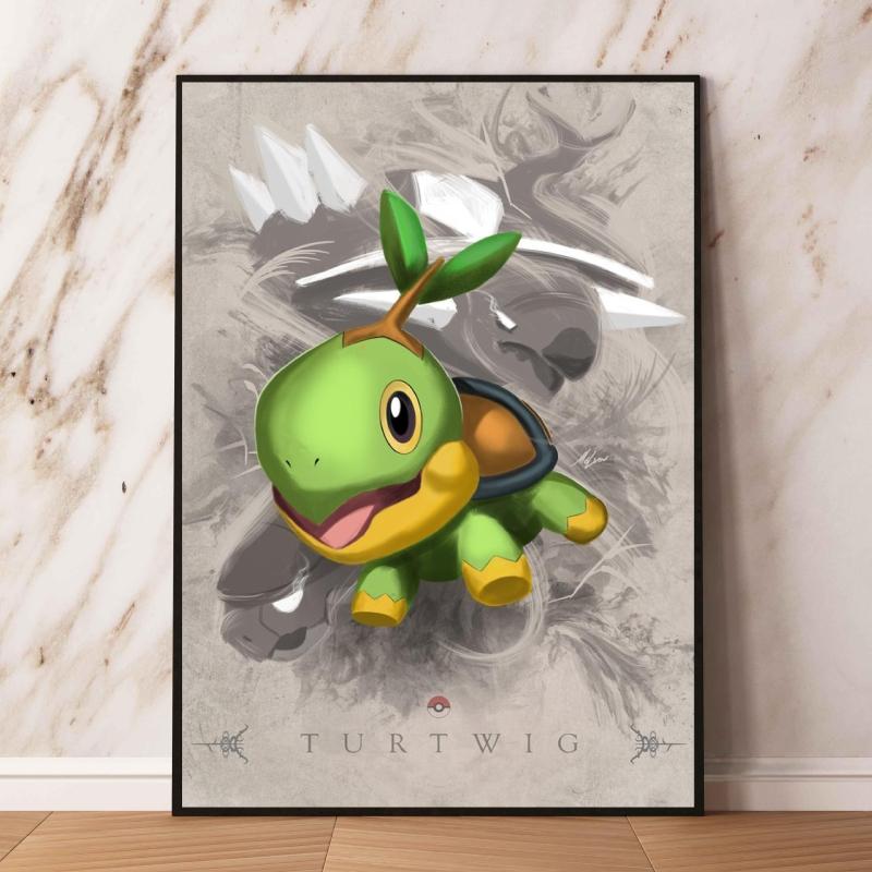 Pokemon Gyarados and Koi Leaping Dragon Gate Decorative Painting Traditional Art - Style Mural Unique Gift for Anime Lovers