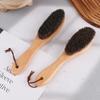 Soft Horse Hair Brush with Wooden Handle Anti-Static Shoe Polish Cleaning Care Brush for Laundry