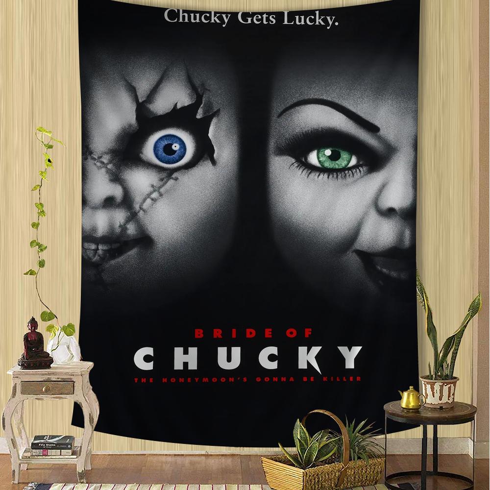 Chucky Horror Movie Anime Tapestry Hanging Tarot Hippie Wall Rugs Dorm Home Decor