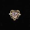 10Pcs Fashion Vintage Hollow Lace Crystal Peach Heart Love Accessories Baroque Alloy Accessories DIY Handmade Materials