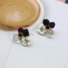 Purple Women Dangle Earrings Small Round Unusual Earrings Flower Butterfly Hanging earrings pendientes