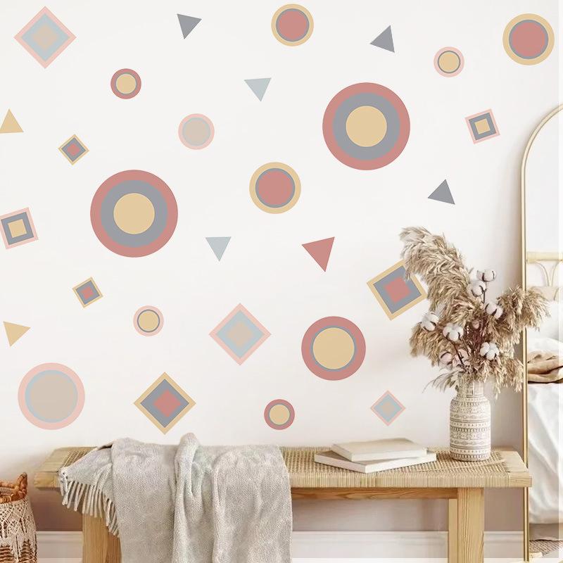 Bohemian Style Wall Sticker Abstract Geometric Self-adhesive Pvc Sticker Children's Room Living Room Kindergarten Wall Decoration