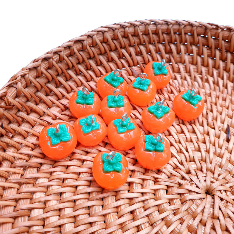 Acrylic Fruit Mini Persimmon Keychain Pendant Accessory Supplies