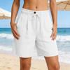 Damen High Waist Lockere Taschen-Shorts mit weitem Bein und Kordelzug Elastischer Bund zum Wandern und für Freizeitkleidung