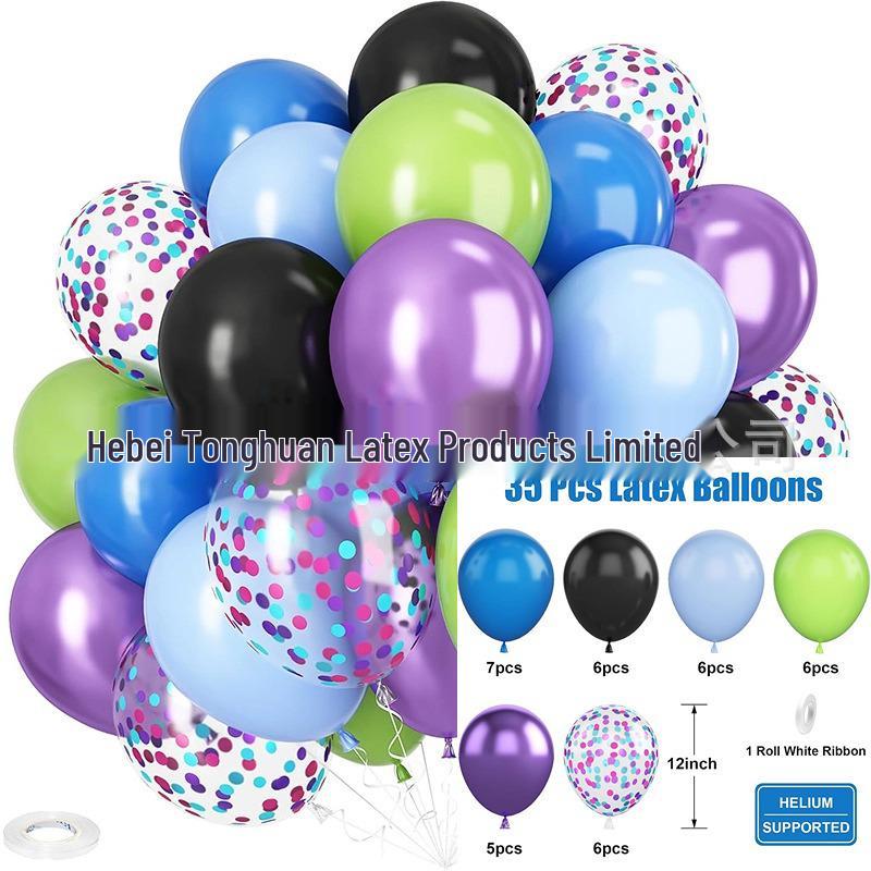 Set di 35 Palloncini Colorati con Paillettes da 12 Pollici per Decorazioni di Feste di Compleanno
