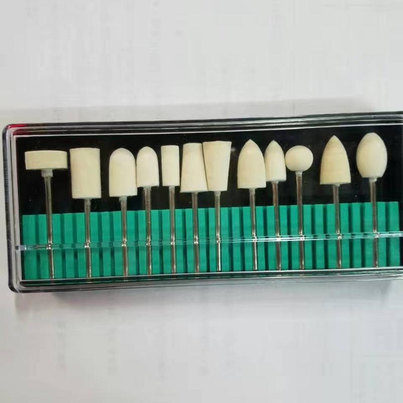 12Pcs/set Piece Electric Nail Art Nail Wool Polishing Head 2.35mm Handle Wool Polishing Head Set